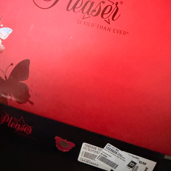 NEW IN BOX Pleaser Black Patent Over-The-Knee Platform Stiletto Boots 8 - Picture 4 of 5